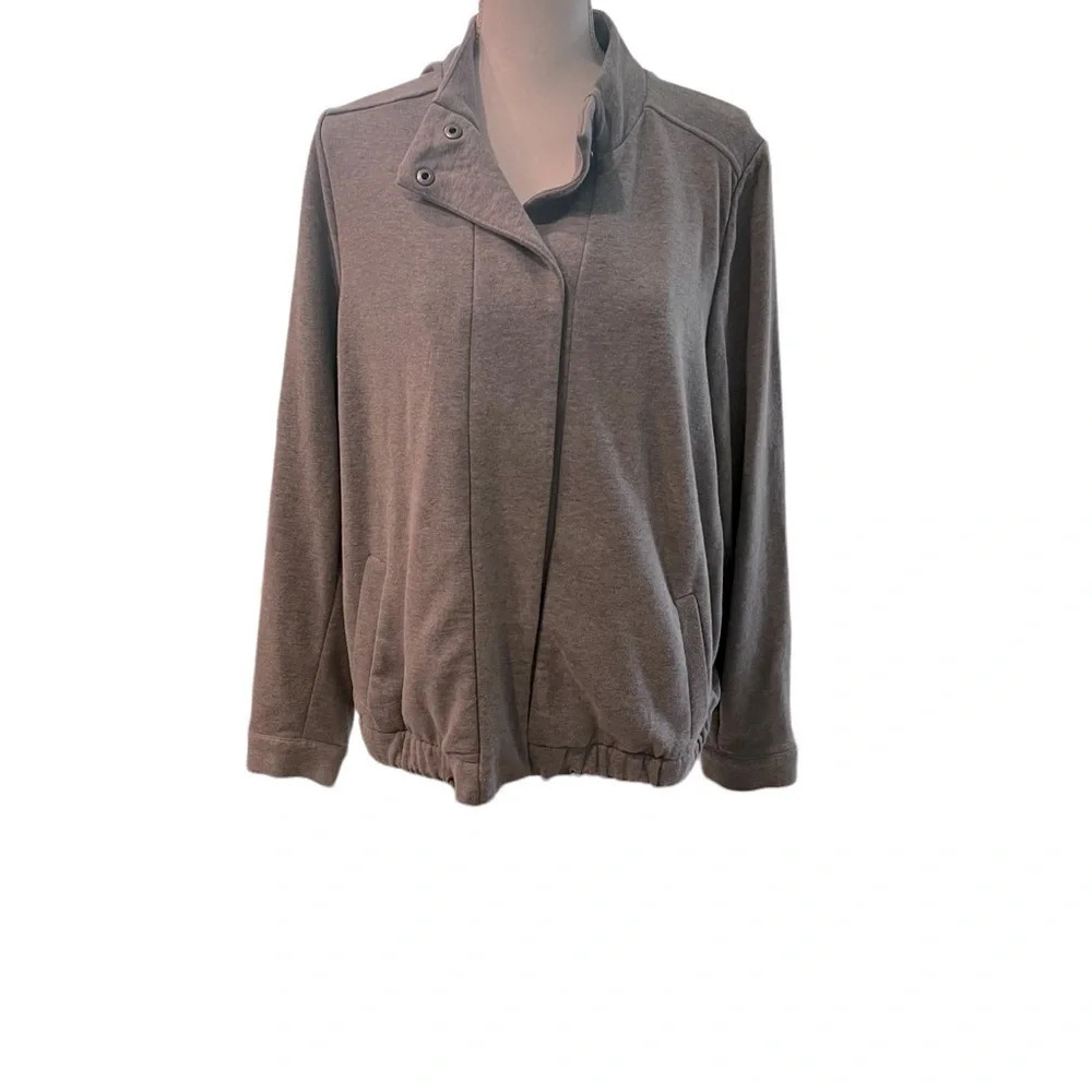 Lane Bryant Button Front Fleece‎ Jacket Heather Gray Women’s Size 18/20